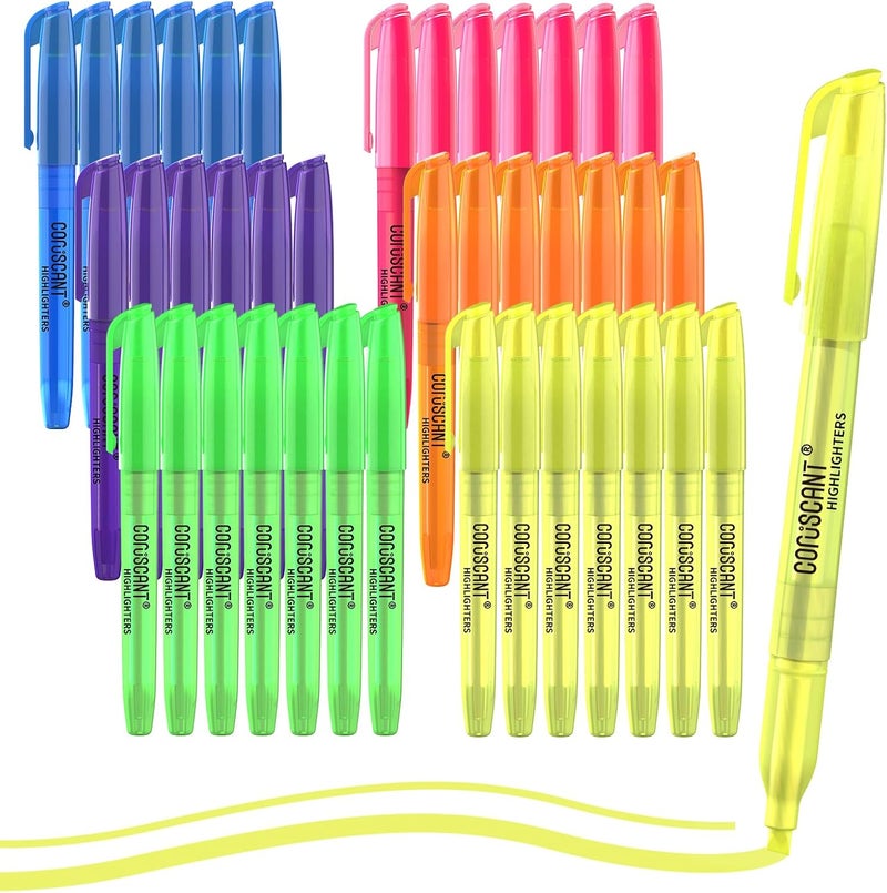coruscant Highlighter - 36 pack color highlighter, color transparent visible fluorescent pen shell, wide chisel point mark, fluorescent pen, school, office - Image 1